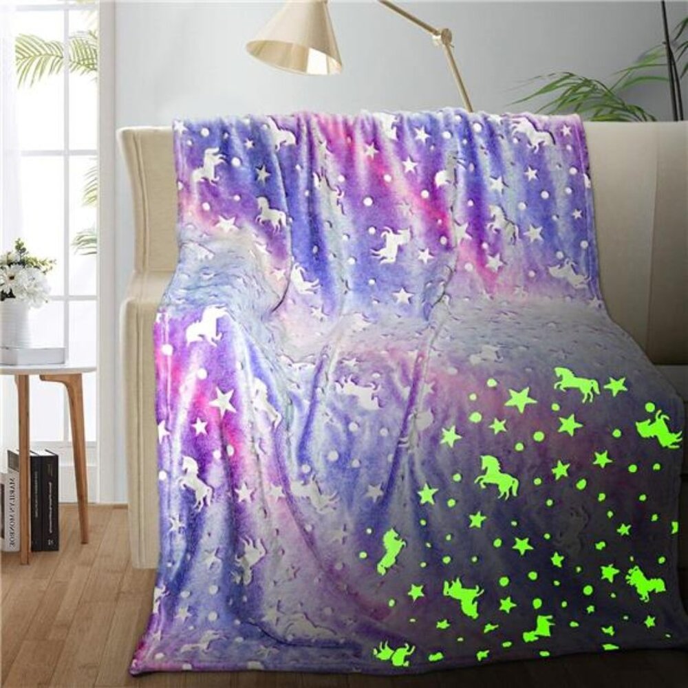 Unicorn Glow in The Dark Blanket, Unicorn Blanket for Girls/Kids, Unicorns